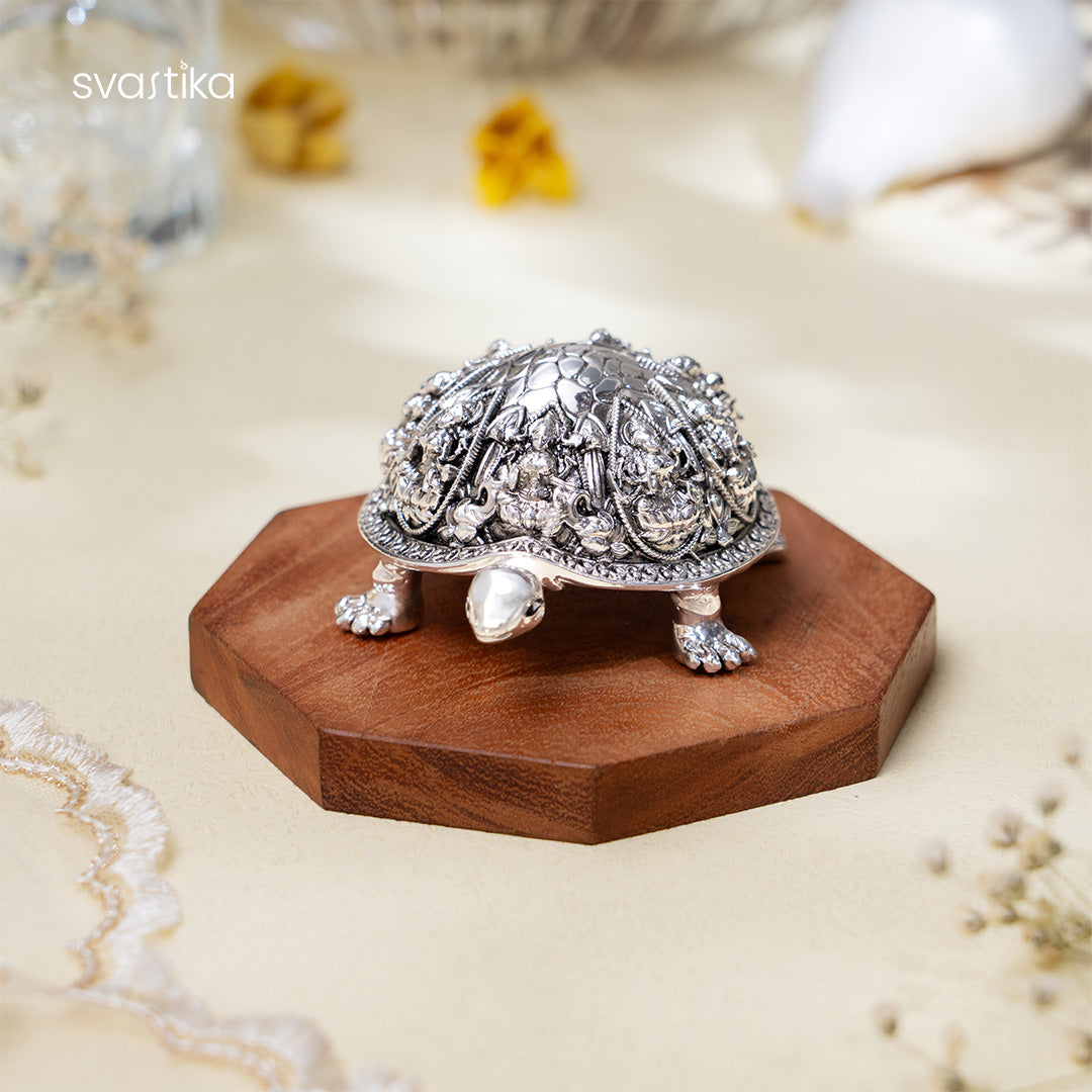 Silver Tortoise Idol for Home Vastu