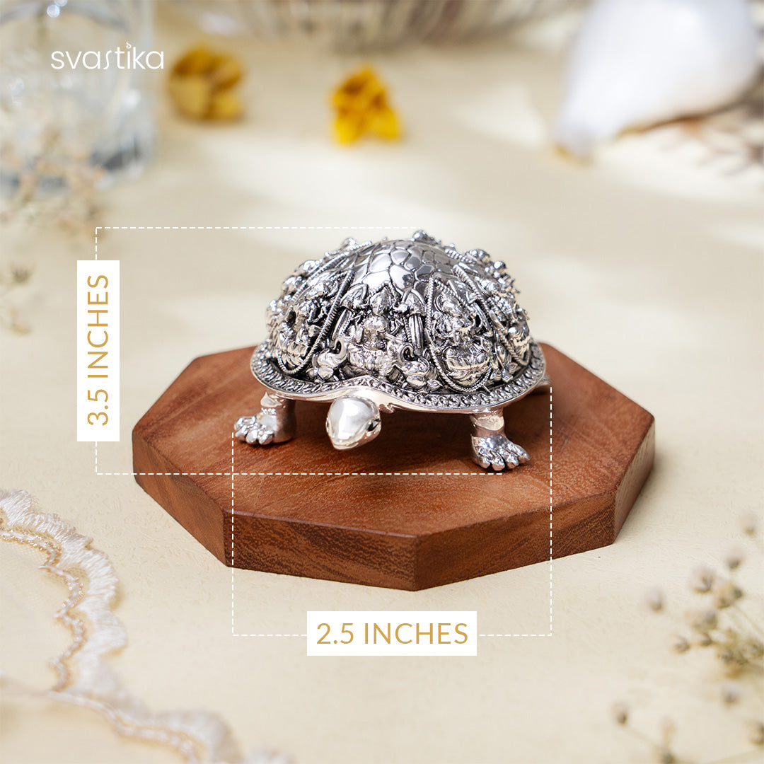 Silver Tortoise Idol for Home Vastu