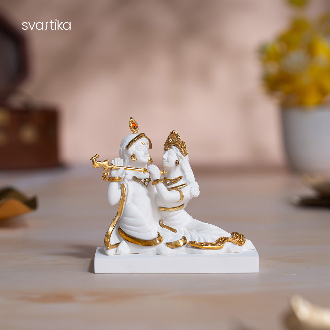 White & Gold  Radha Krishna Murti 