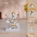 White & Gold Sherawali Mata statue