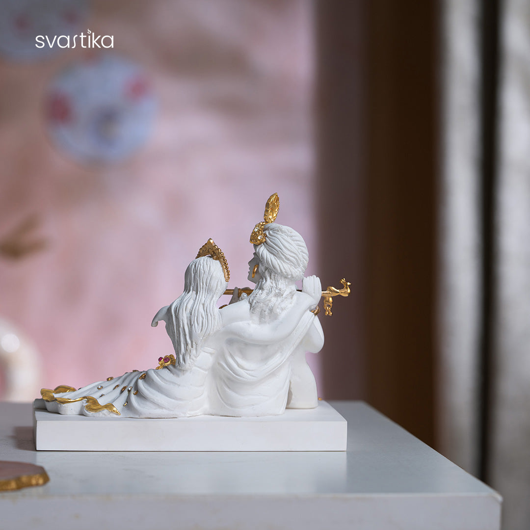 Sitting Radha Krishna statue