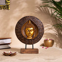 Wooden Buddha Statue For Home Decor With Base (12 Inch)