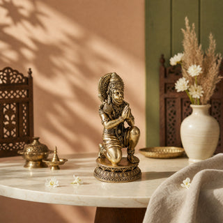 Brass Ram Bhakt Hanuman Murti in Anjali Mudra (5 Inch)