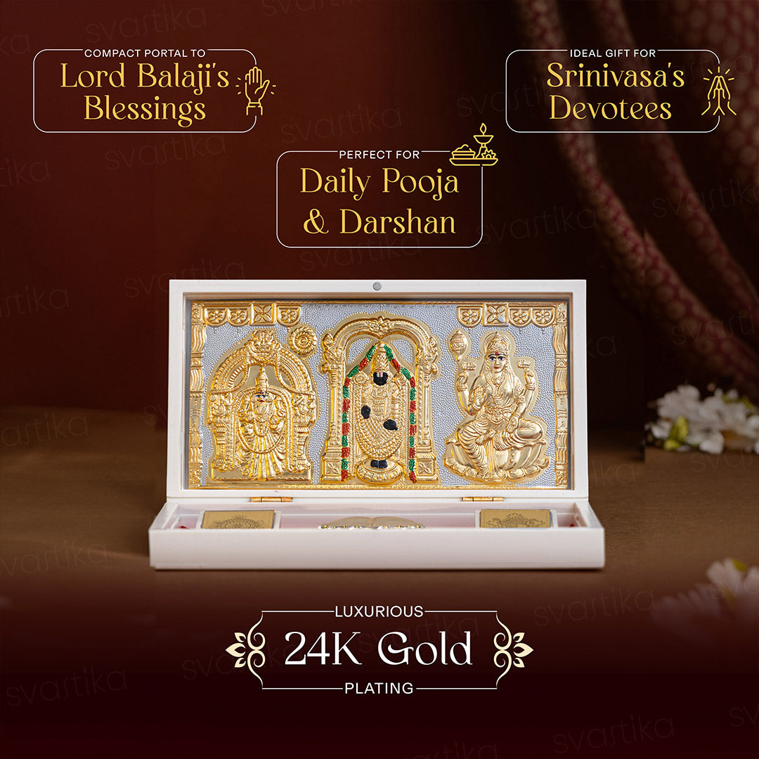 Svastika Balaji Pocket Temple - Gold Plated (Small)