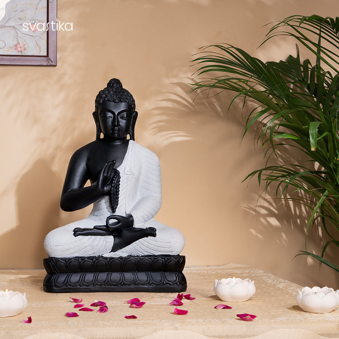 Meditating Black Buddha Statue 