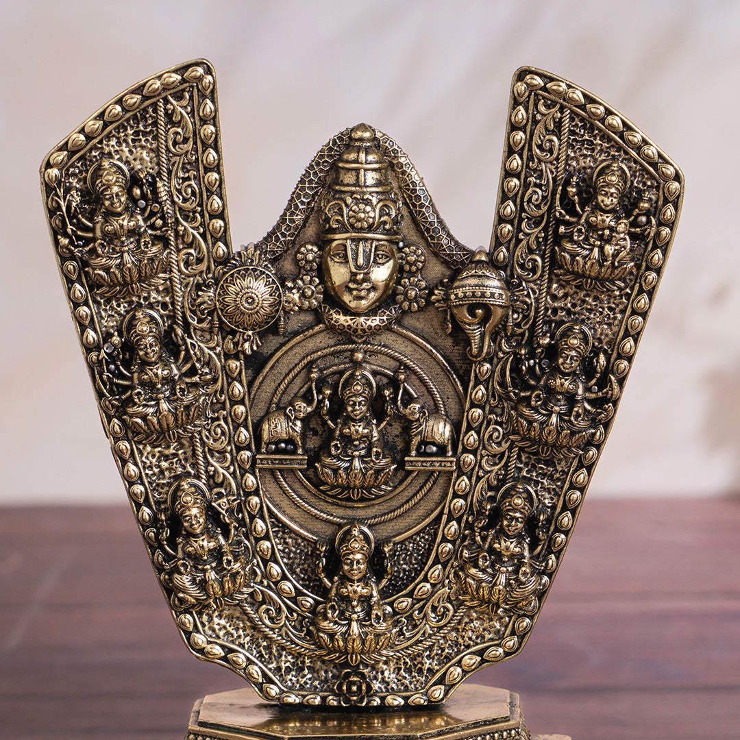 Brass Ashtalakshmi Balaji Tilak Idol close-up