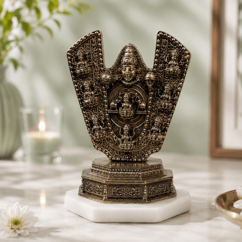 Brass Ashtalakshmi Balaji Tilak Idol (6 Inch)