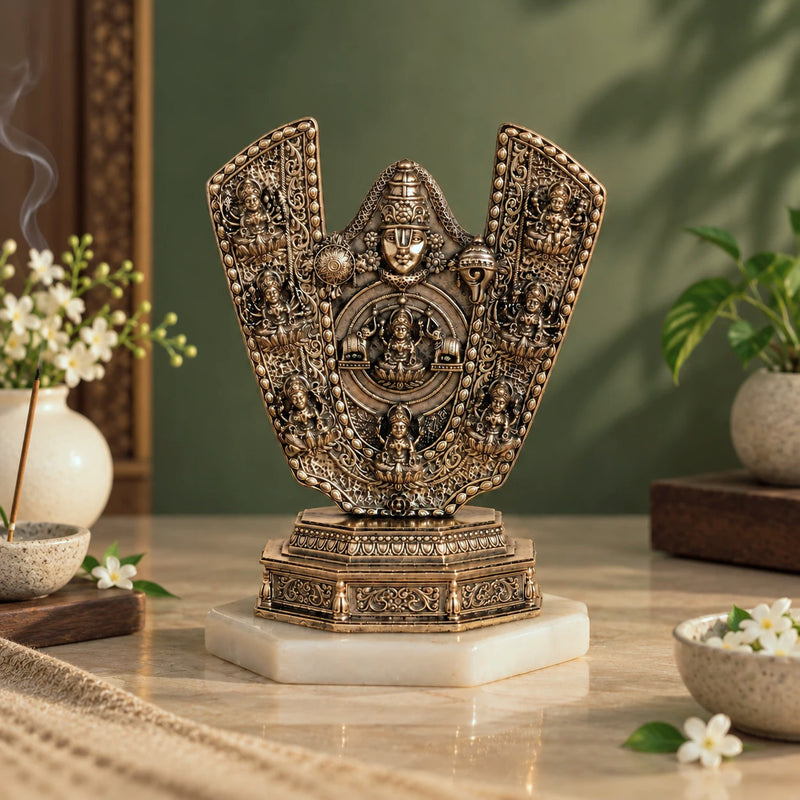 Brass Ashtalakshmi Balaji Tilak Idol (6 Inch)