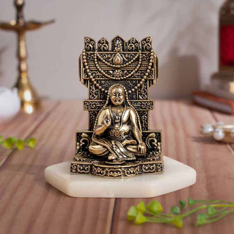 Brass Guru Raghavendra Swamy Murti (4 Inch)
