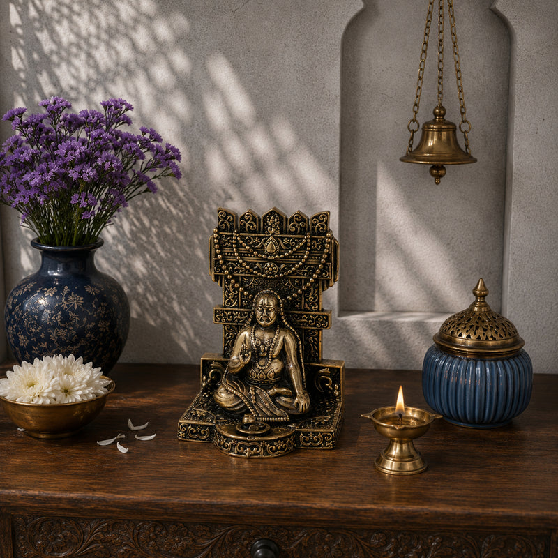 Brass Guru Raghavendra Swamy Murti (4 Inch)
