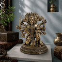 Brass Panchmukhi Hanuman Murti with Sacred Weapons hero view