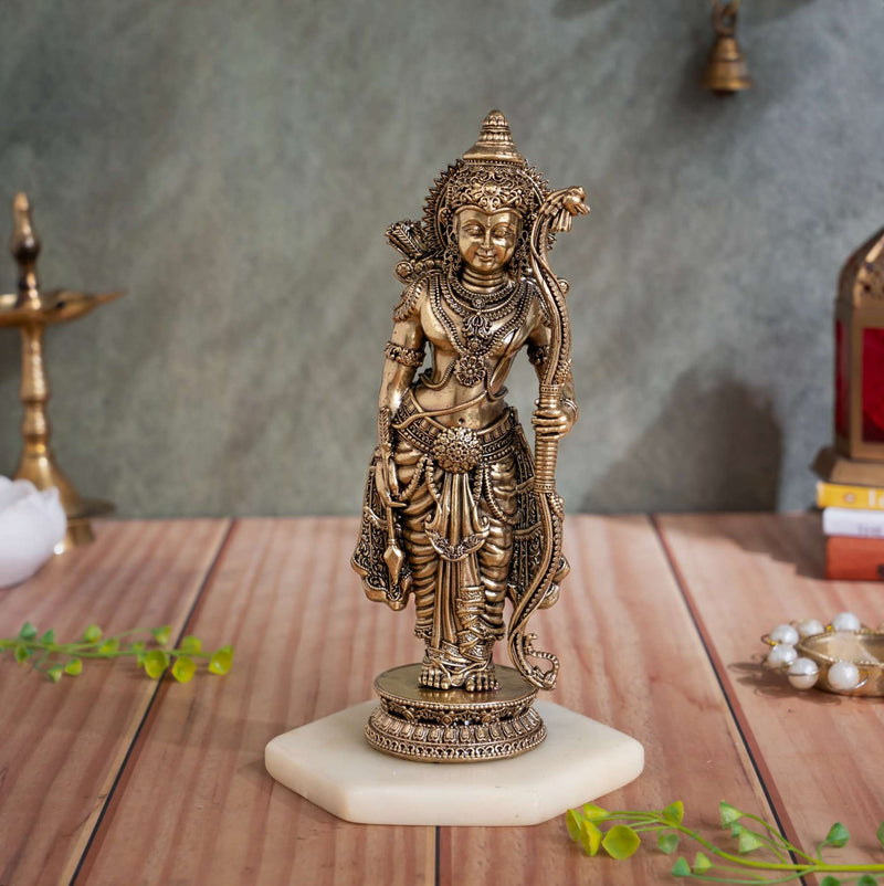 Brass Standing Lakshman Idol with Bow & Arrow