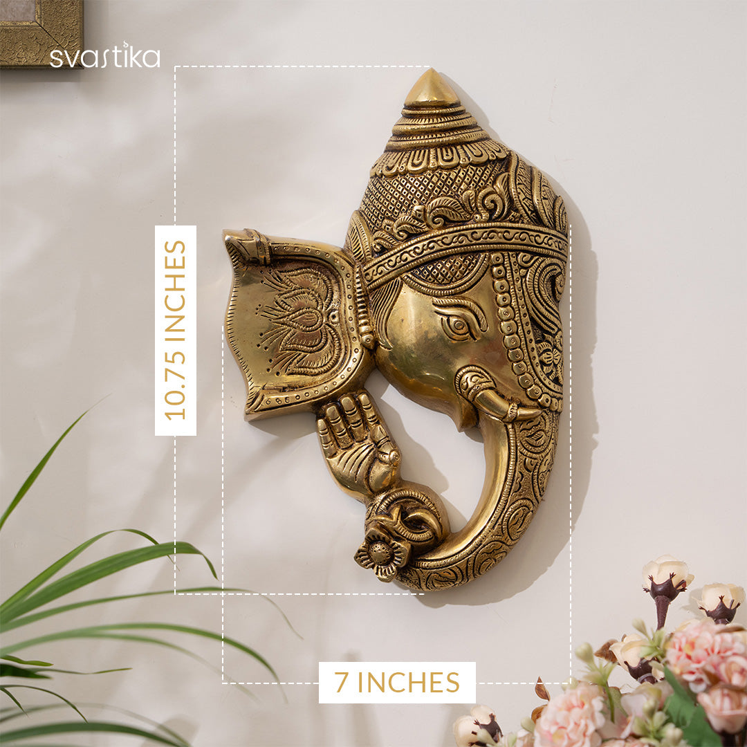 Brass Ganesh Wall Art 