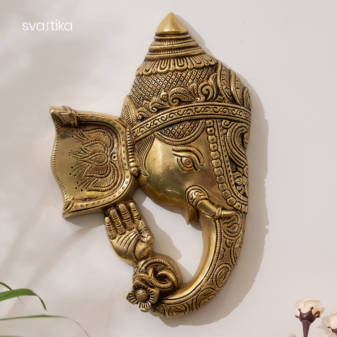 Brass Ganesh Wall Art 