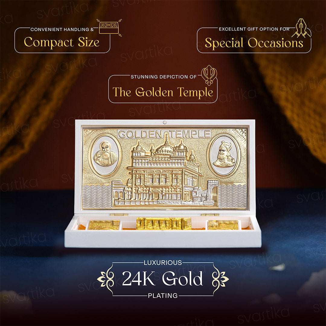 Svastika Golden Temple Pocket Temple - Gold Plated (Small)