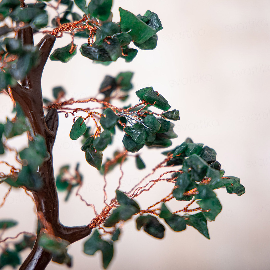 Green Jade Crystal Tree - 300 Beads (12 Inch)