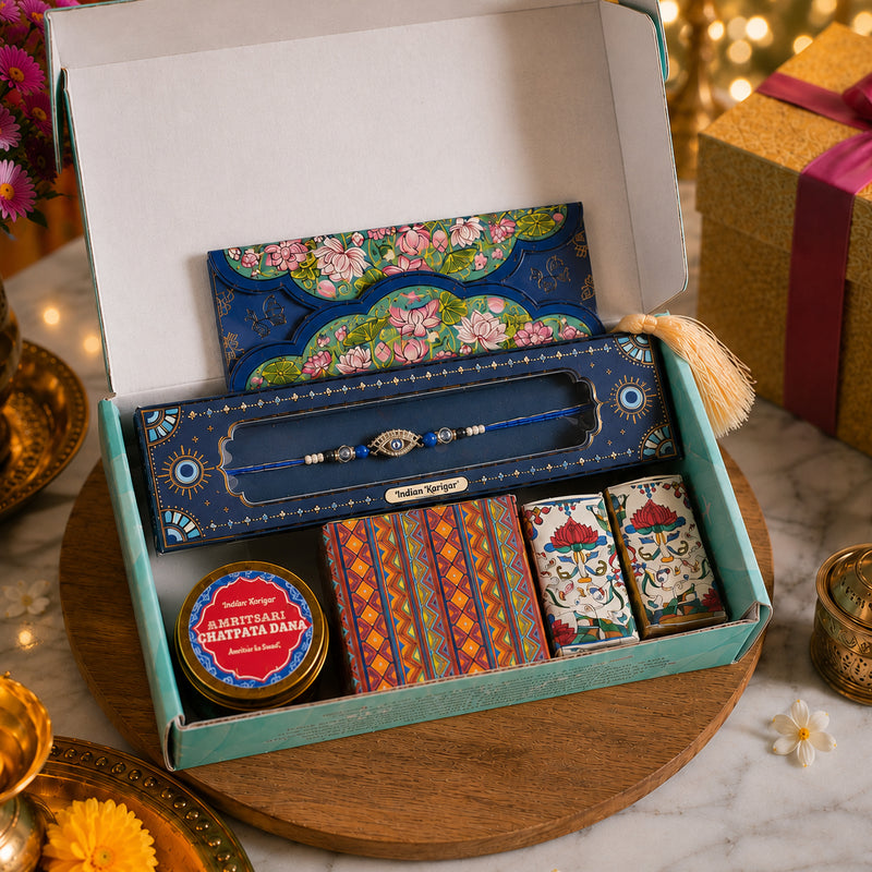 Katha – Pichwai Bookmark Rakhi Hamper