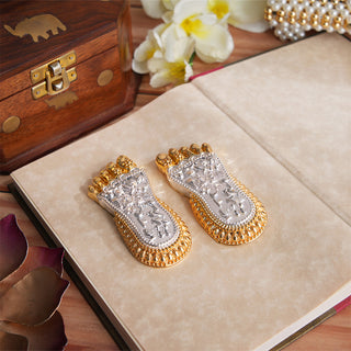 Maa Lakshmi's Charan Paduka - Gold & Silver Plated (3 Inch)