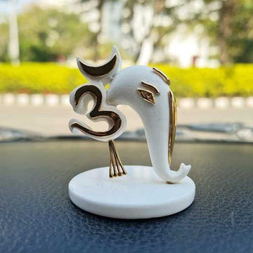 Elegant Om Ganesh Idol For Car Dashboard (2 Inch)