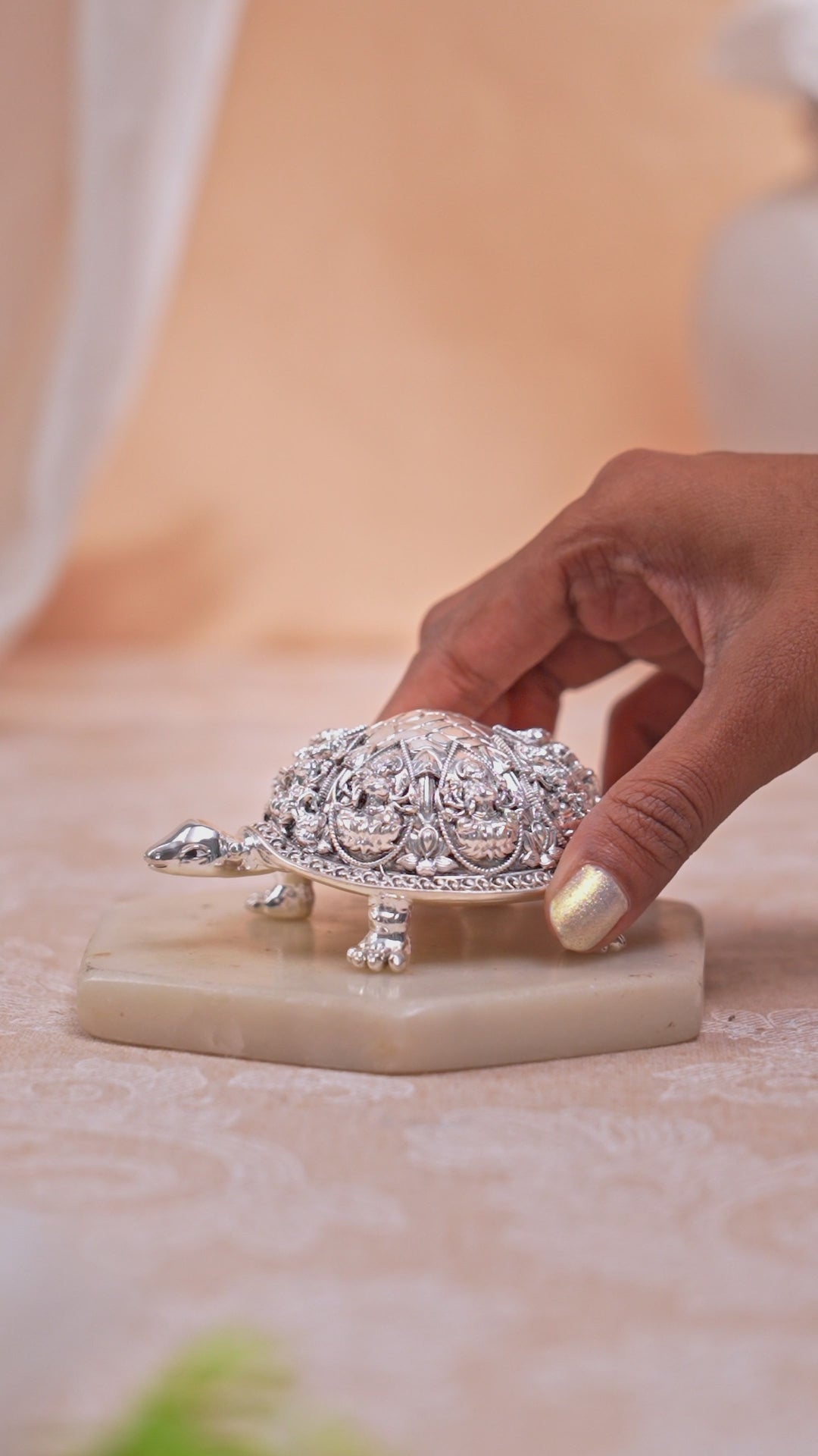 Ashtalakshmi Tortoise Idol - Silver Plated 