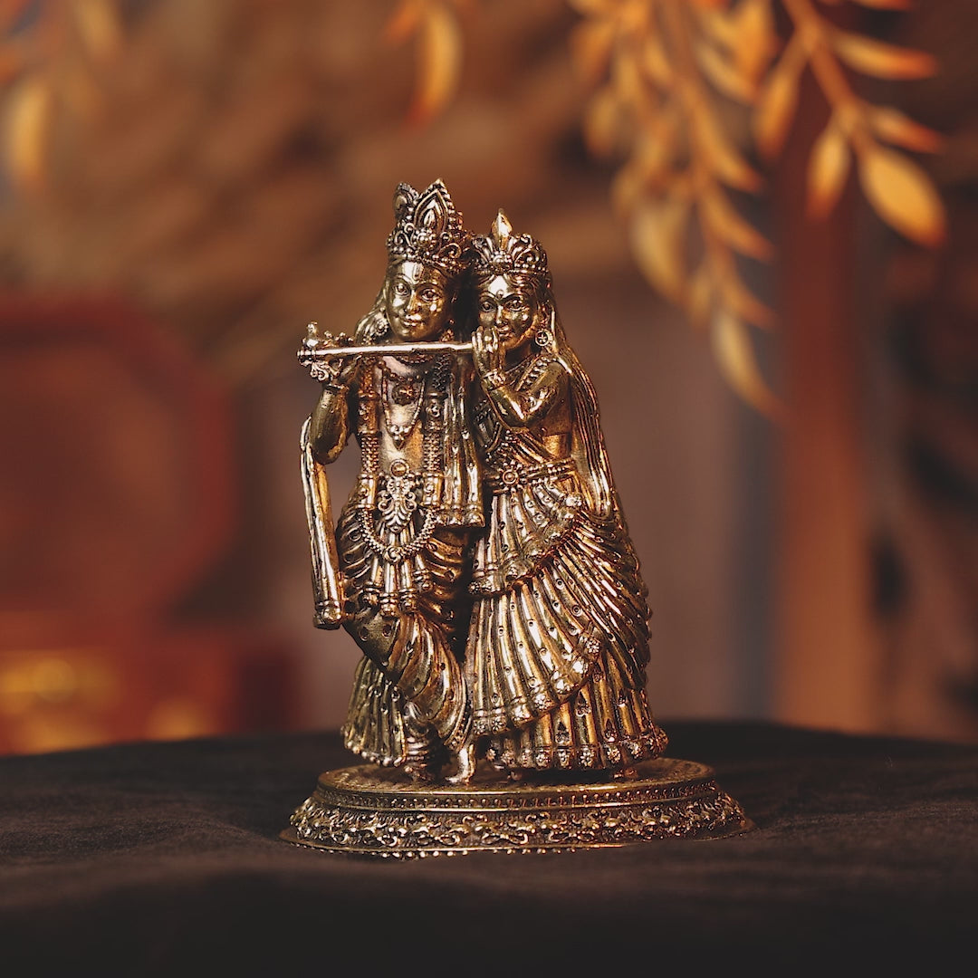 brass radha krishna idol for mandir