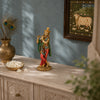 Svastika Krishna Standing Statue Antique Murti 10 Inch – styled home décor mood view