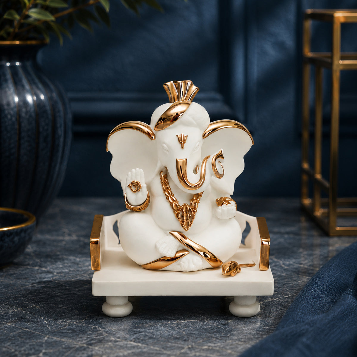 Ganesh Pagdi Idol in Divine Grace - close-up view