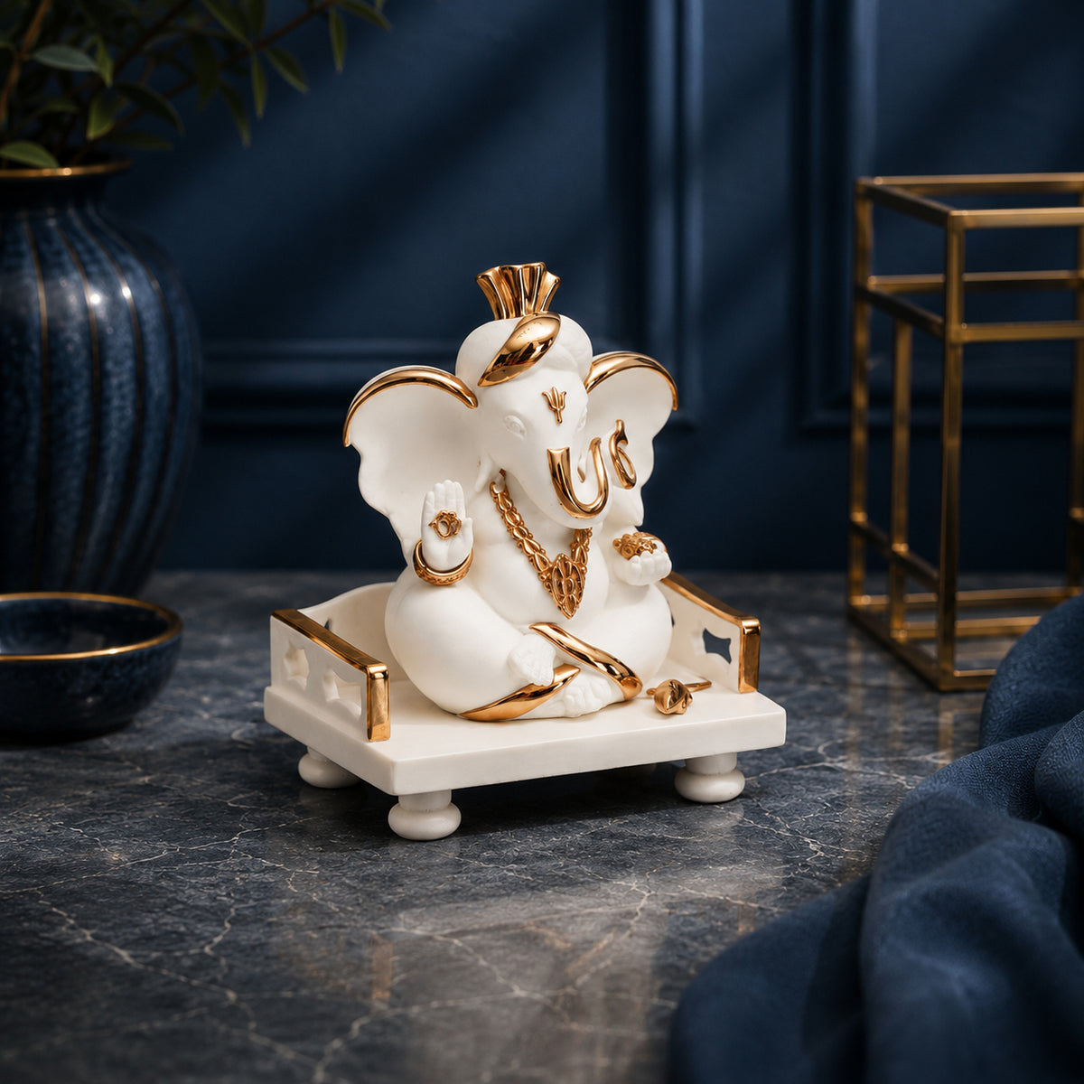 Ganesh Pagdi Idol in Divine Grace - three-quarter view