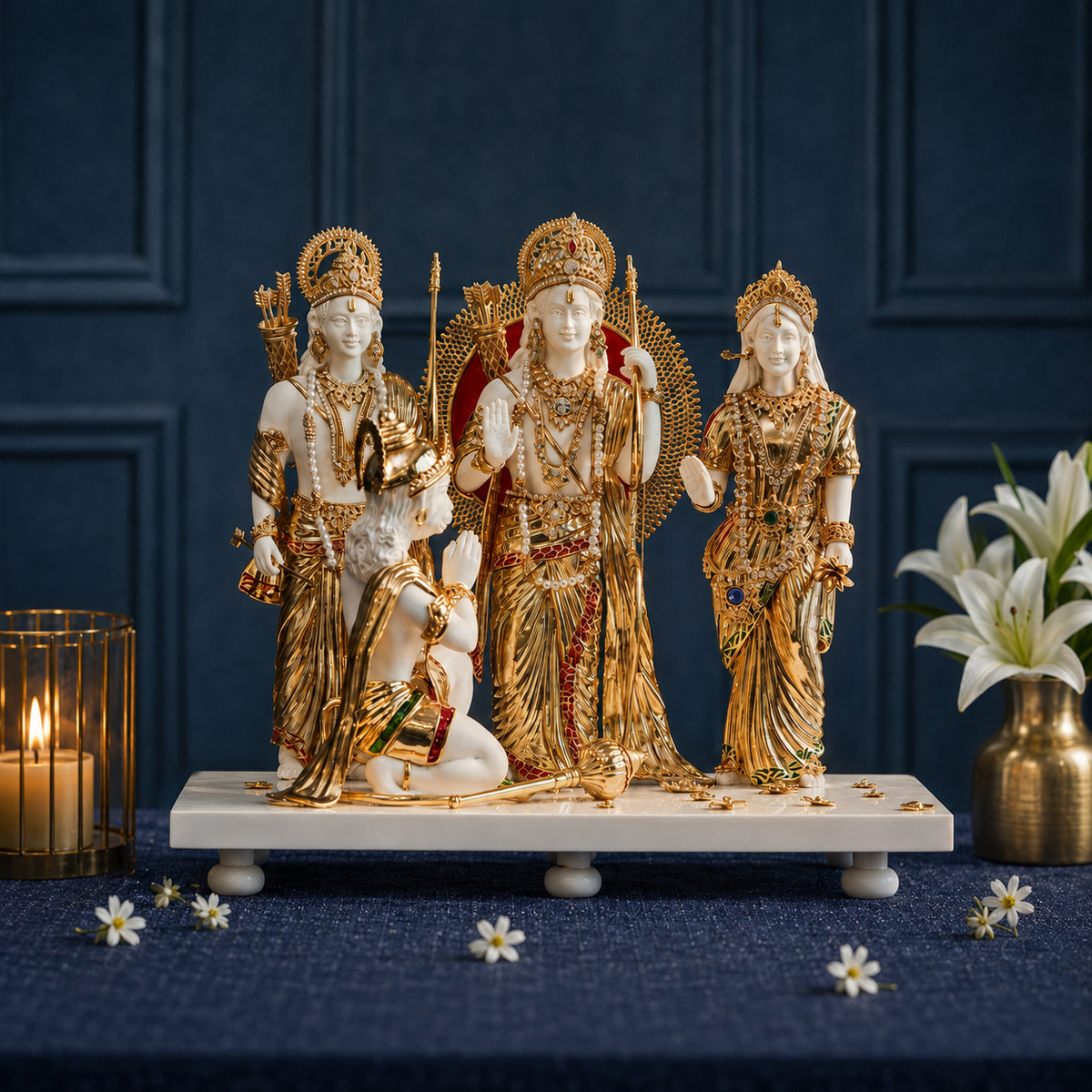 Ram Darbar Murti in Divine Blessings - three-quarter view