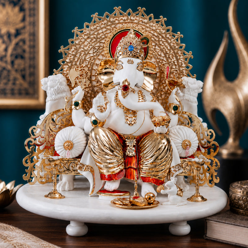 Ganesh Singhasan Idol in Divine Grace