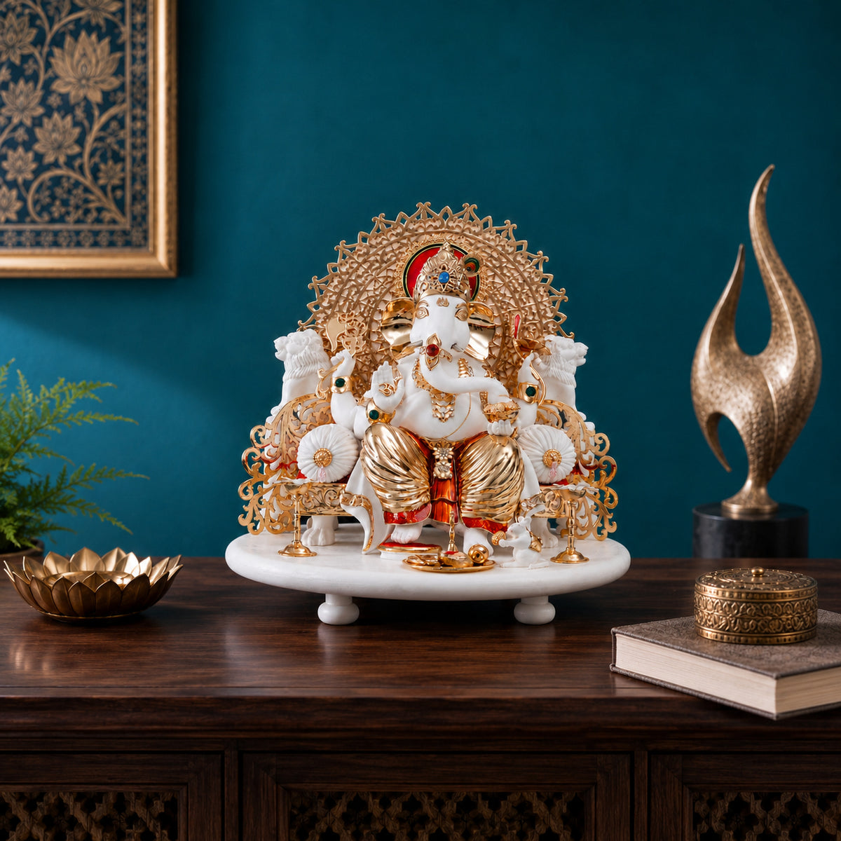 Ganesh Singhasan Idol in Divine Grace - decor view