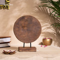 round Wooden Buddha Statue For Home Decor With Base 